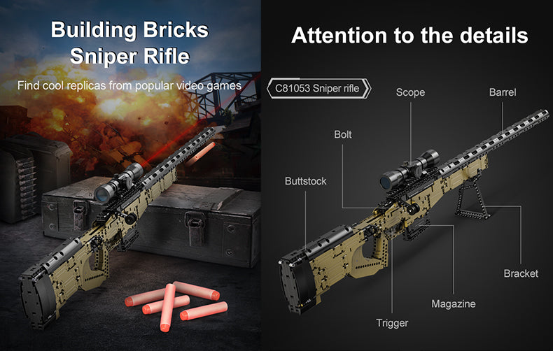 CaDA L96A1 Sniper Rifle 978 pcs Brick Model Gun Kit C81053W