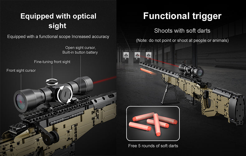 CaDA L96A1 Sniper Rifle 978 pcs Brick Model Gun Kit C81053W