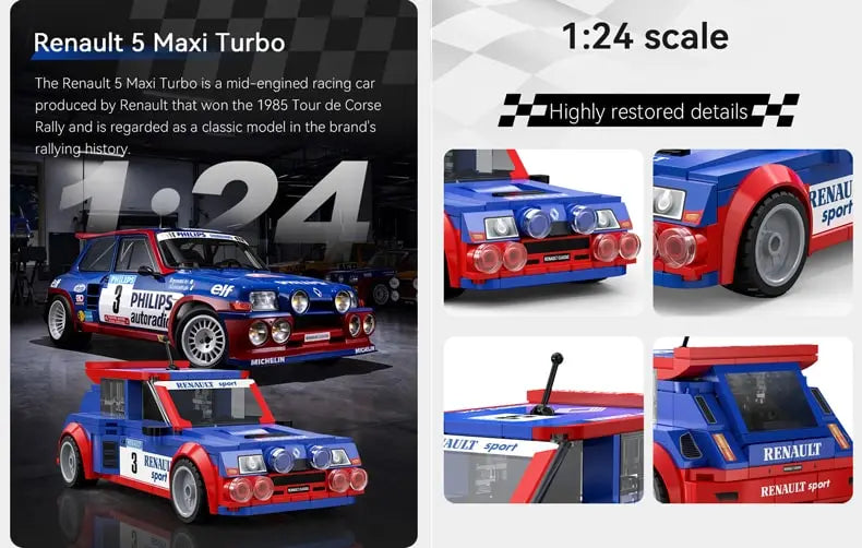 CaDA Renault 5 Maxi Turbo 1:24 308 Pieces Brick Model Kit C55038W