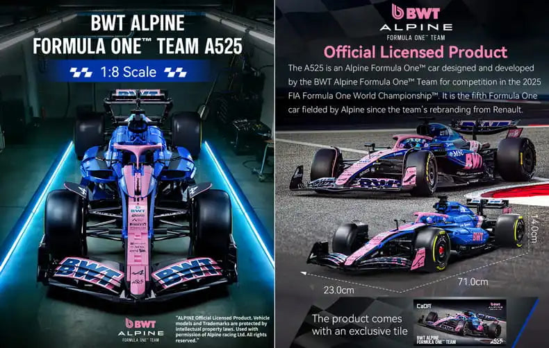 CaDA BWT Alpine F1 Team A525 1:8 2173 Pieces Brick Model Kit C64012W