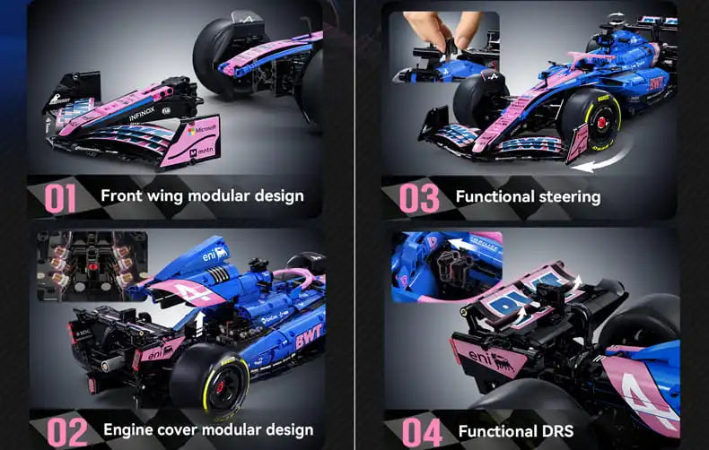 CaDA BWT Alpine F1 Team A525 1:8 2173 Pieces Brick Model Kit C64012W