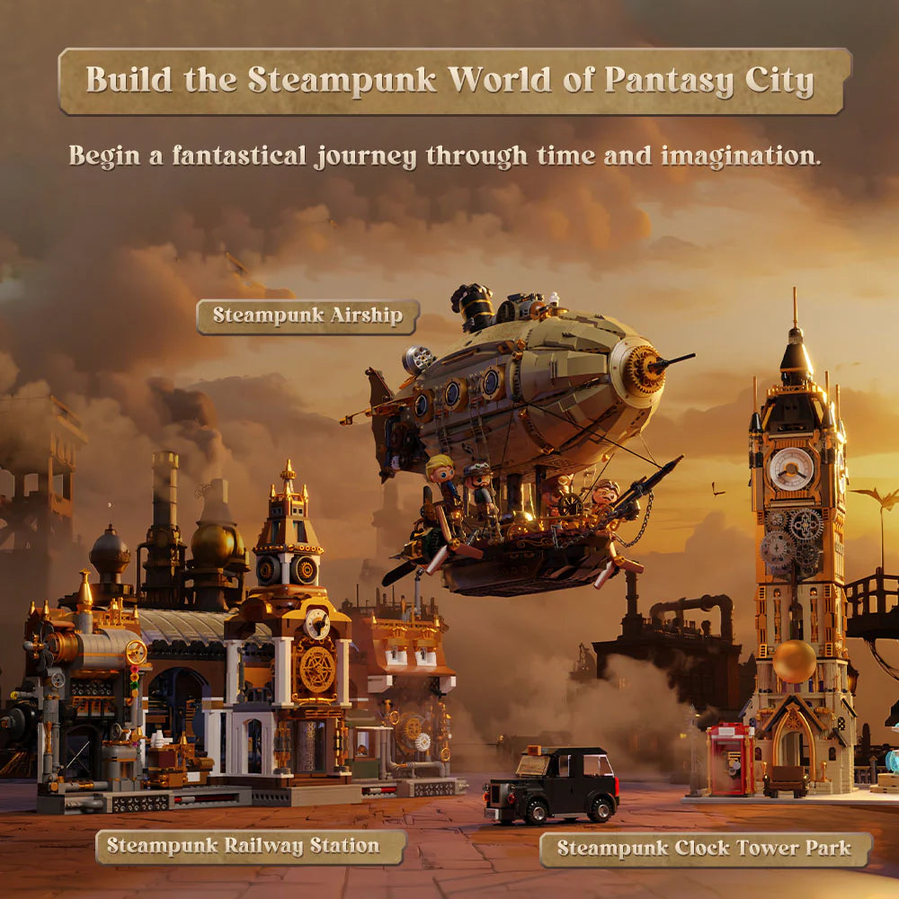 Pantasy Steampunk Airship 1949 pcs Brick Model Kit 85021