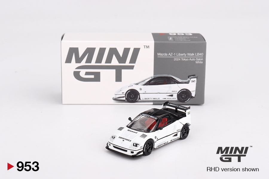 Mini GT Mazda AZ-1 Liberty Walk LB40 White 2024 Tokyo Auto Salon RHD 1:64 - MGT00953-R
