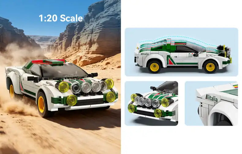 CaDA Lancia Stratos HF Gr.4 Car 1:20 278 Pieces Brick Model Kit - RC Control - C51066W