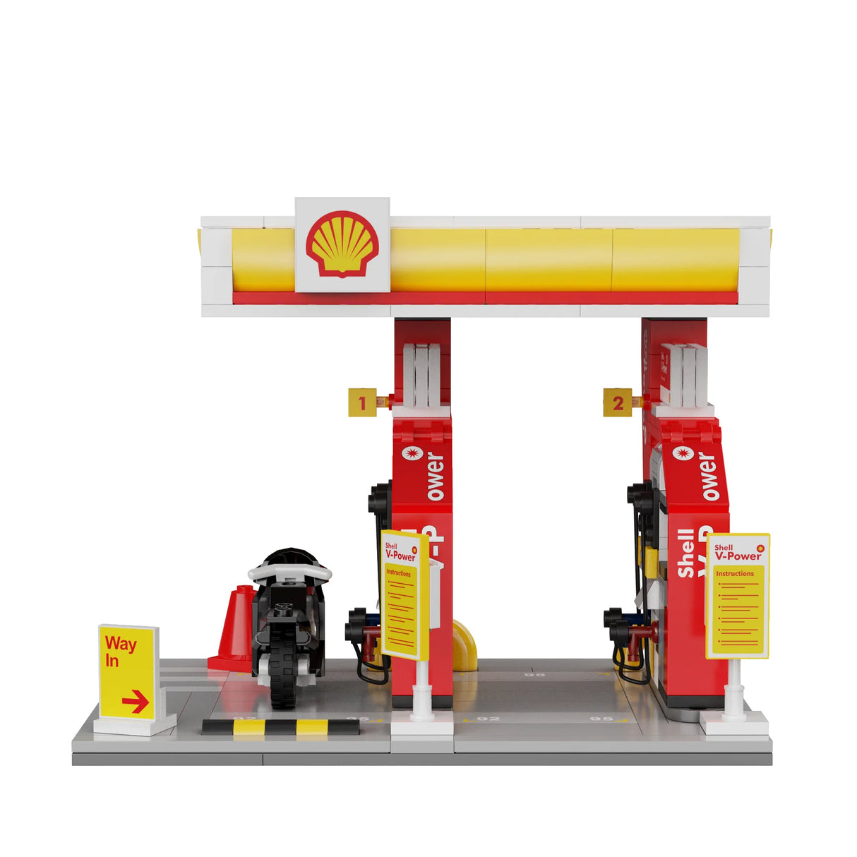 CaDA Shell Retail Station - Gas Pumps - 305 Pieces Brick Model Kit C66028W
