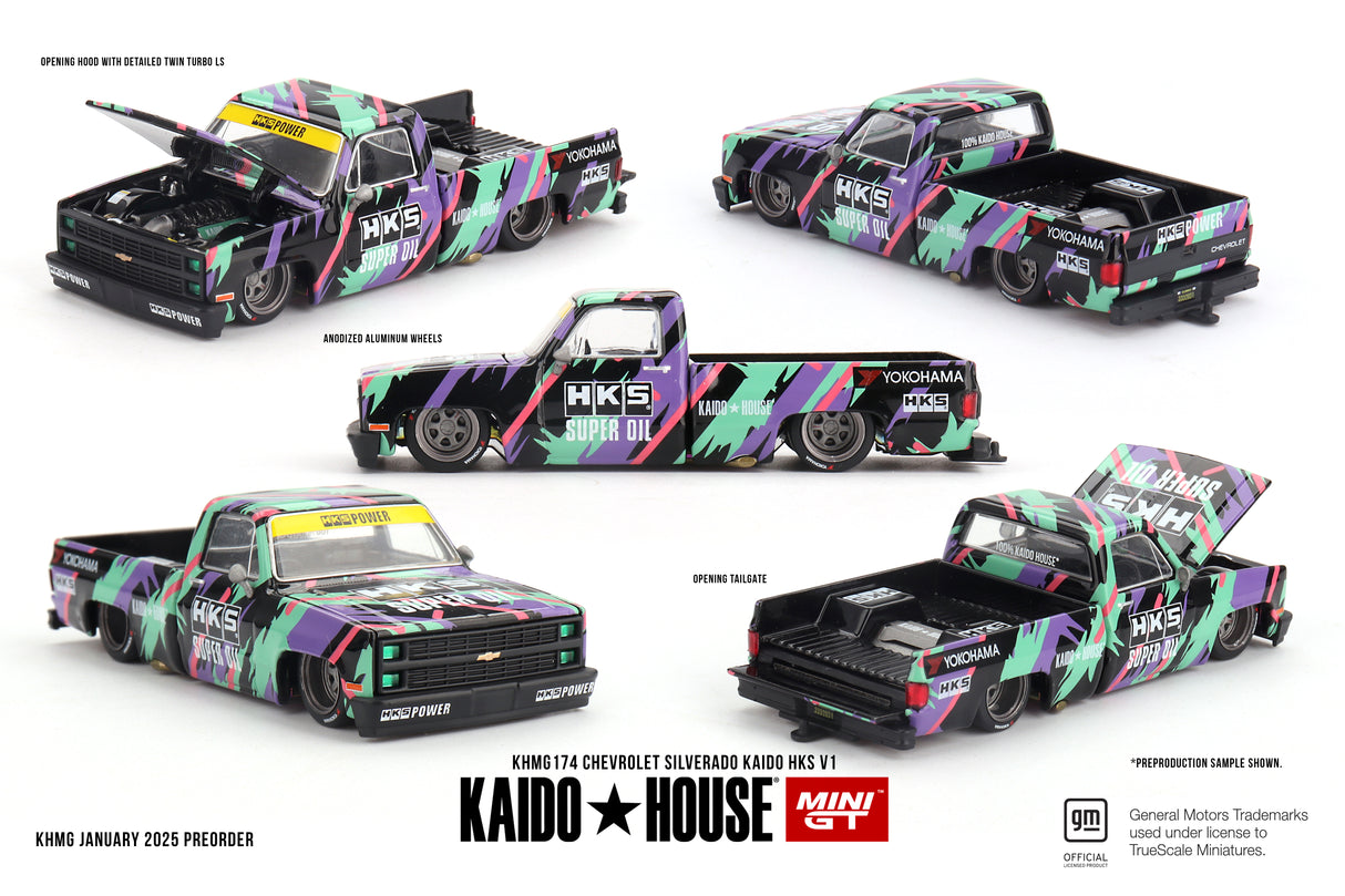 Mini GT Kaido House Chevrolet Silverado KAIDO HKS V1 1:64 - KHMG174