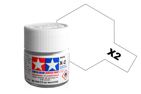 Tamiya Acrylic Mini X-2 White Paint 10ml - Item #81502