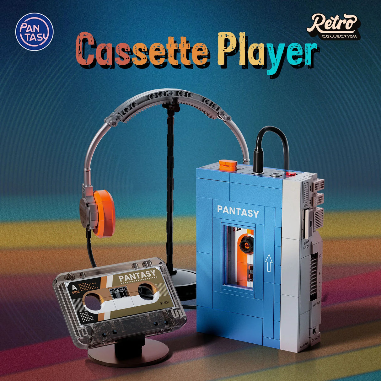 Pantasy Retro Tape Cassette Player 569 pcs Brick Model Kit 85039