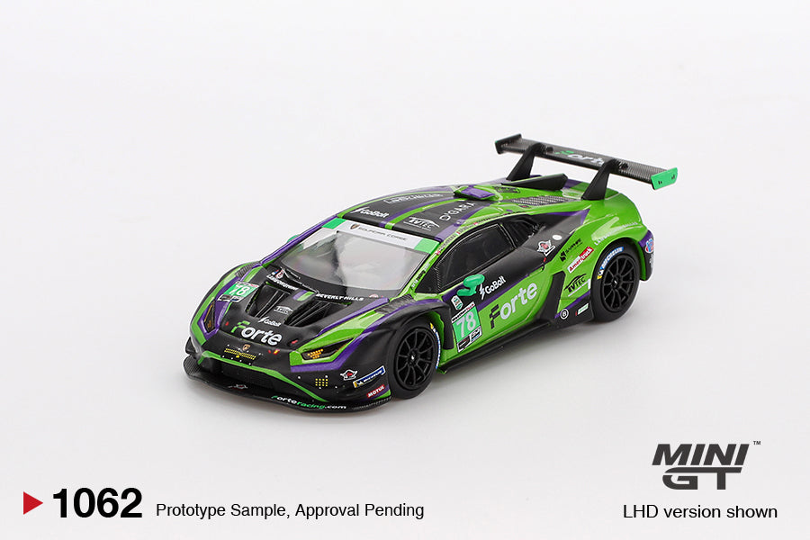 Mini GT Lamborghini Huracán GT3 EVO2 No.78 Forte Racing 2024 LHD 1:64 - MGT01062-L