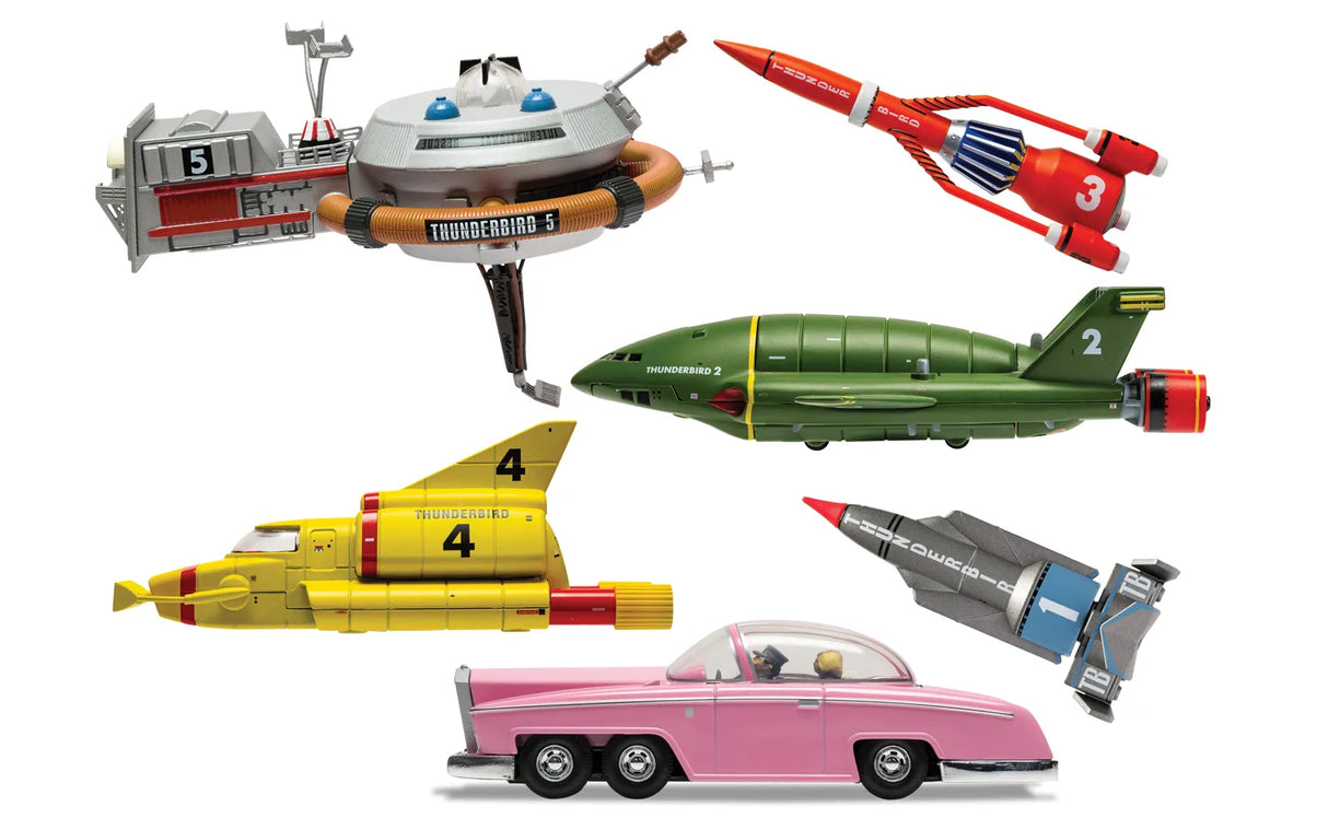 Corgi Ultimate Thunderbirds F.A.B Collection, All 5 Thunderbirds Releases, FAB 1, Thunderbirds 5, 4, 1 & 3, 2 & 4