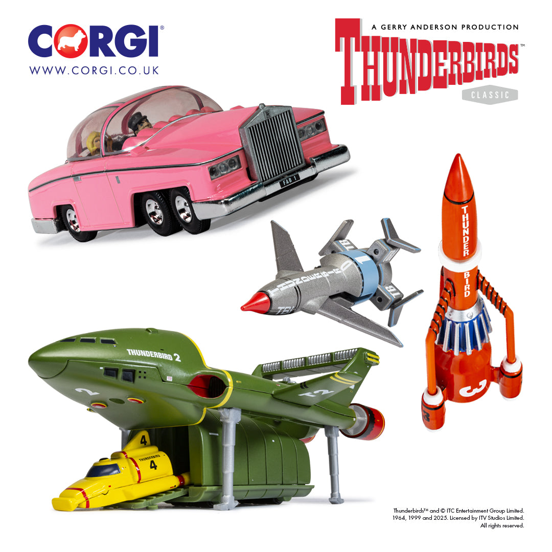 Corgi Thunderbirds F.A.B Collection, All 3 Thunderbirds Releases, FAB 1, Thunderbirds 1,2,3 & 4
