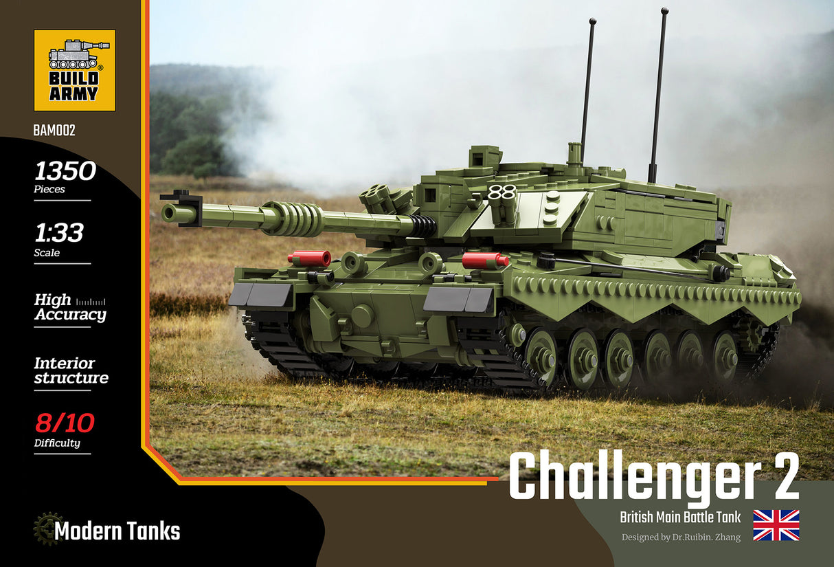 Build Army Challenger 2 Main Battle Tank - 1:33 Scale 1350 Pieces - BAM002