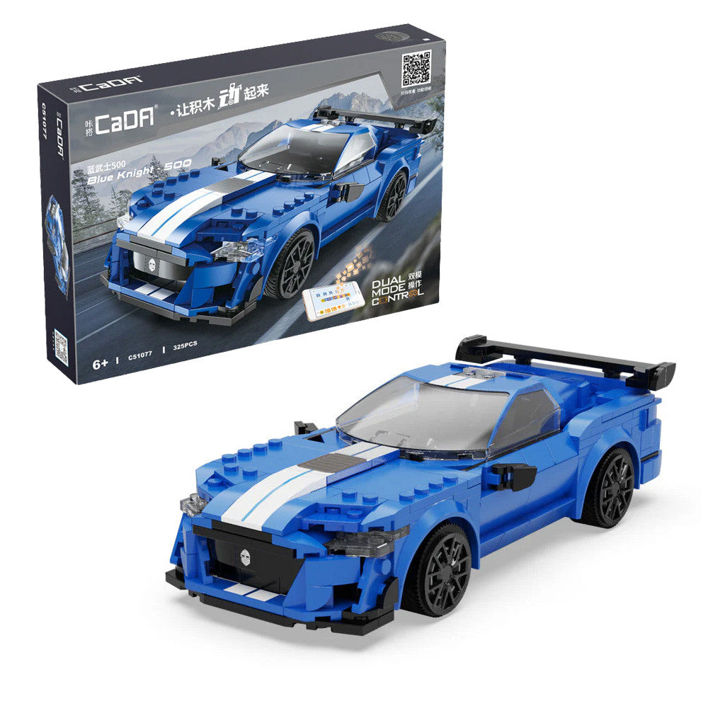 CaDA Blue Knight Sports Car - RC Dual Mode Control - 1:20 325 Pieces Brick Model Kit C51077W