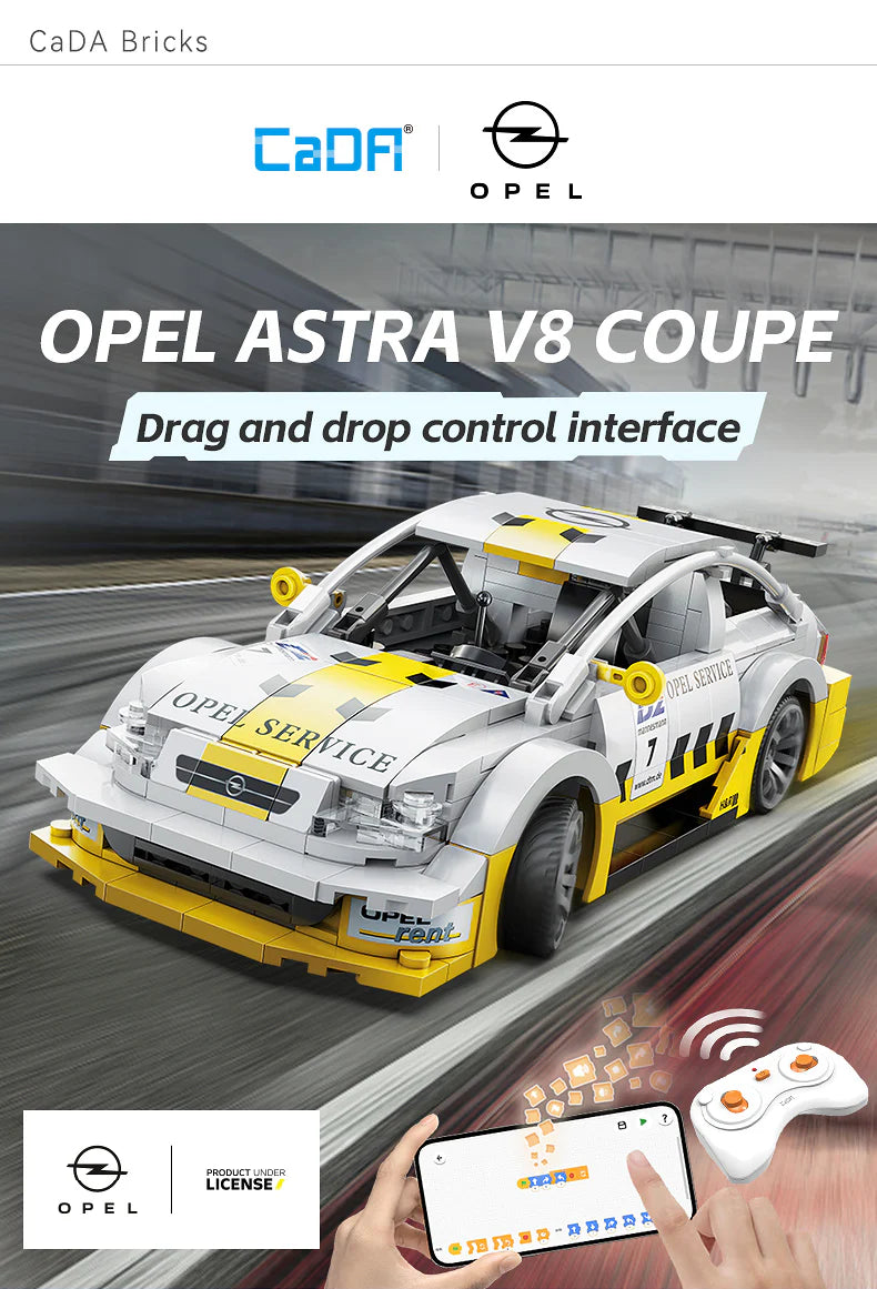 CaDA Opel Astra V8 Coupe - RC Dual Mode Control - 1:20 330 Pieces Brick Model Kit C51081W