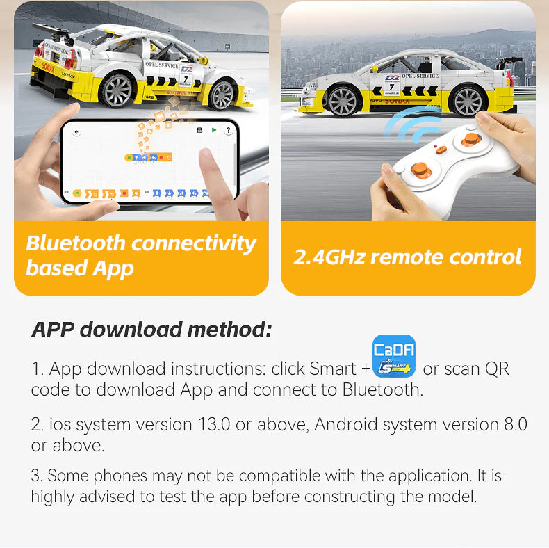 CaDA Opel Astra V8 Coupe - RC Dual Mode Control - 1:20 330 Pieces Brick Model Kit C51081W