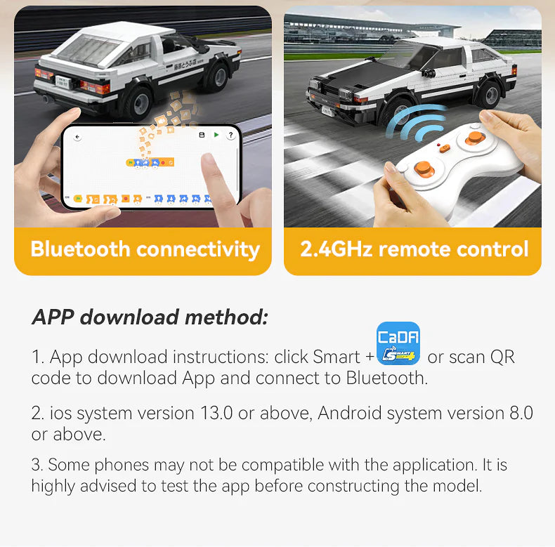 CaDA Initial D 1:20 Toyota AE86 Trueno 325 Pieces Brick Model Kit C51086W