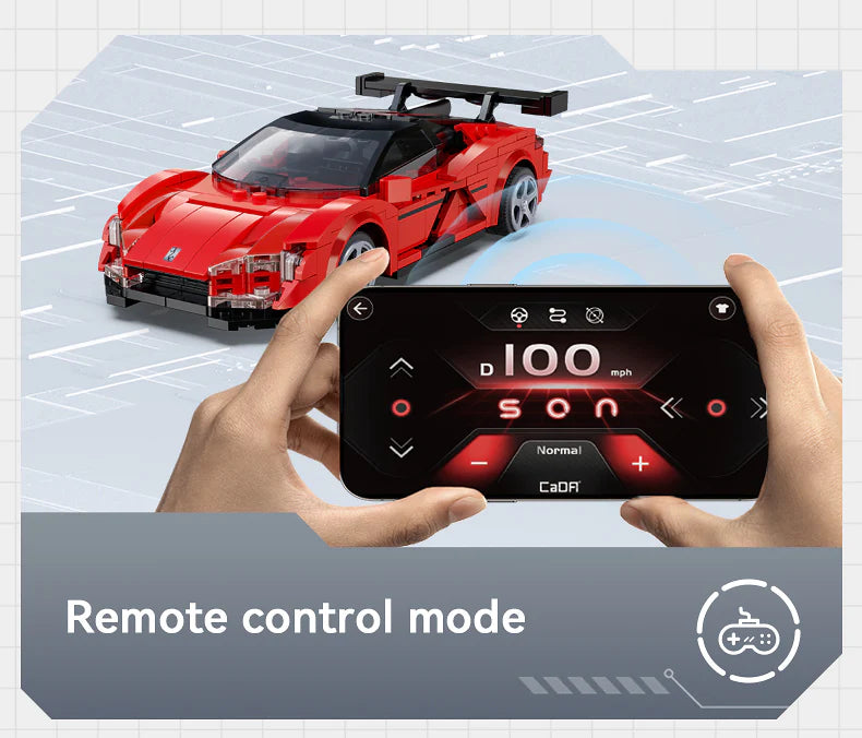 CaDA BYD Yangwang U9 Electric Super Coupé - RC Dual Mode Control - 1:20 299 Pieces Brick Model Kit C51099W