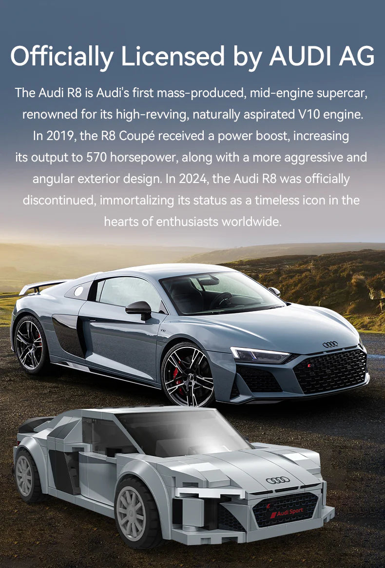CaDA Audi R8 Coupe 1:24 199 Pieces Brick Model Kit C55027W