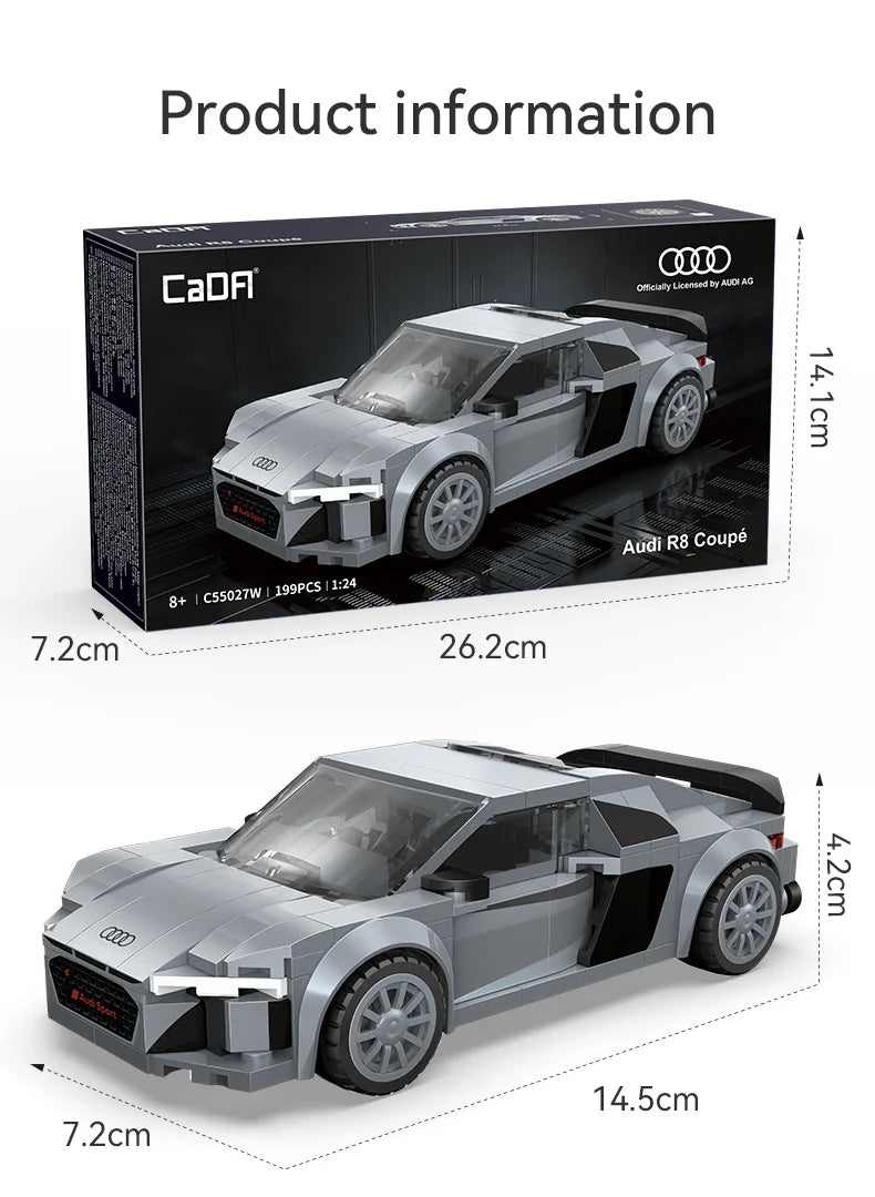 CaDA Audi R8 Coupe 1:24 199 Pieces Brick Model Kit C55027W
