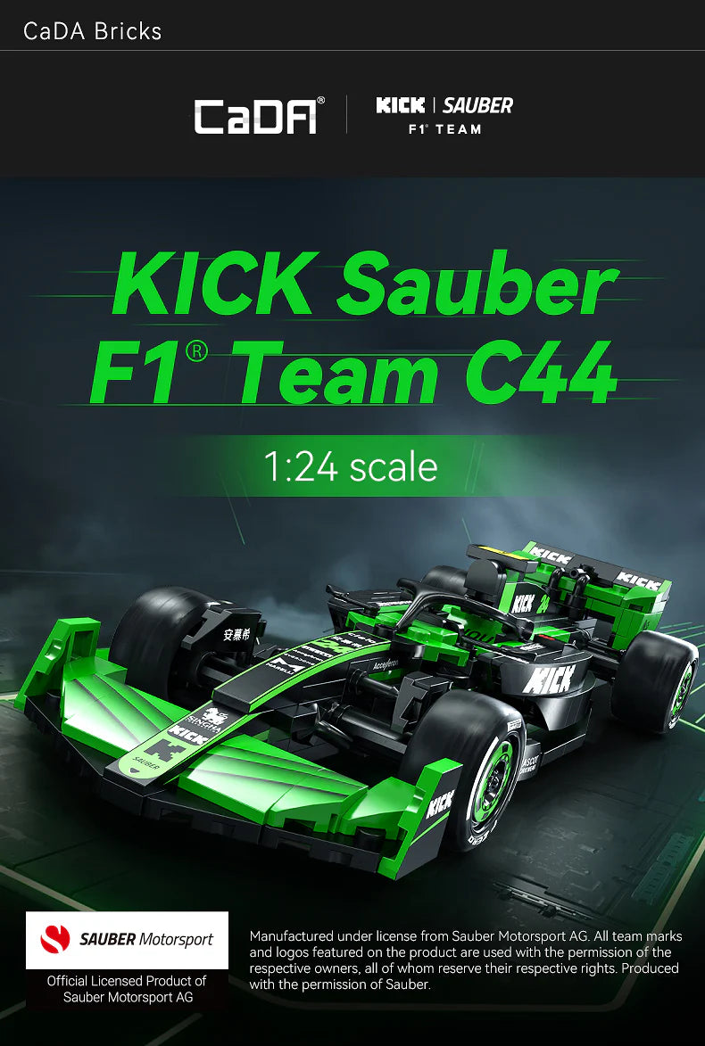 CaDA Kick Sauber F1 Team C44 (2024) 1:24 314 Pieces Brick Model Kit C55032W