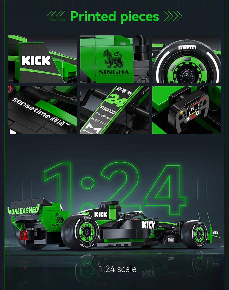 CaDA Kick Sauber F1 Team C44 (2024) 1:24 314 Pieces Brick Model Kit C55032W