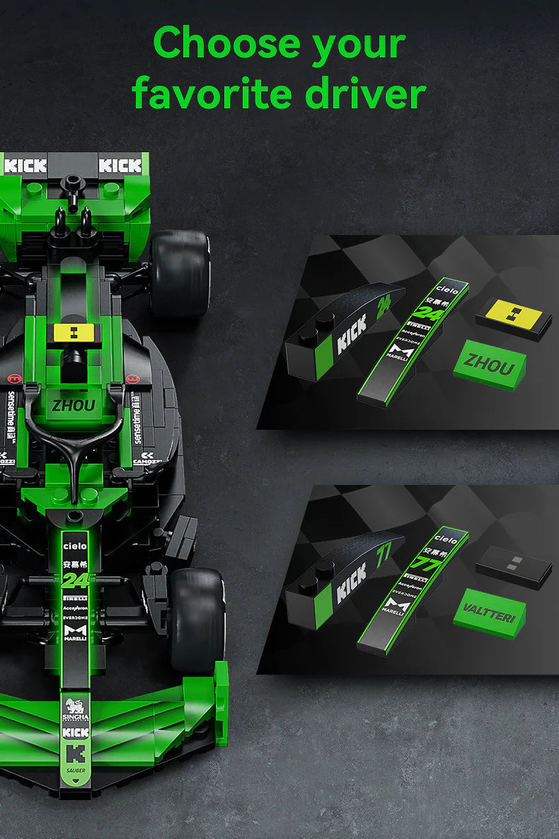 CaDA Kick Sauber F1 Team C44 (2024) 1:24 314 Pieces Brick Model Kit C55032W