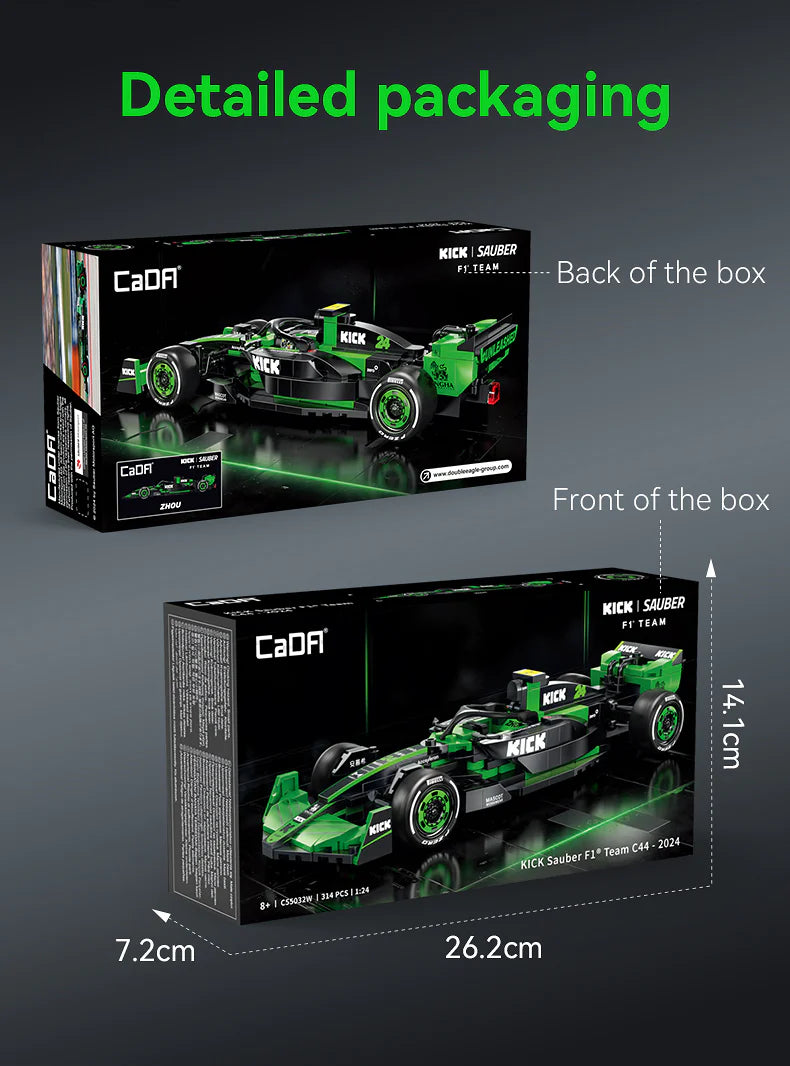 CaDA Kick Sauber F1 Team C44 (2024) 1:24 314 Pieces Brick Model Kit C55032W