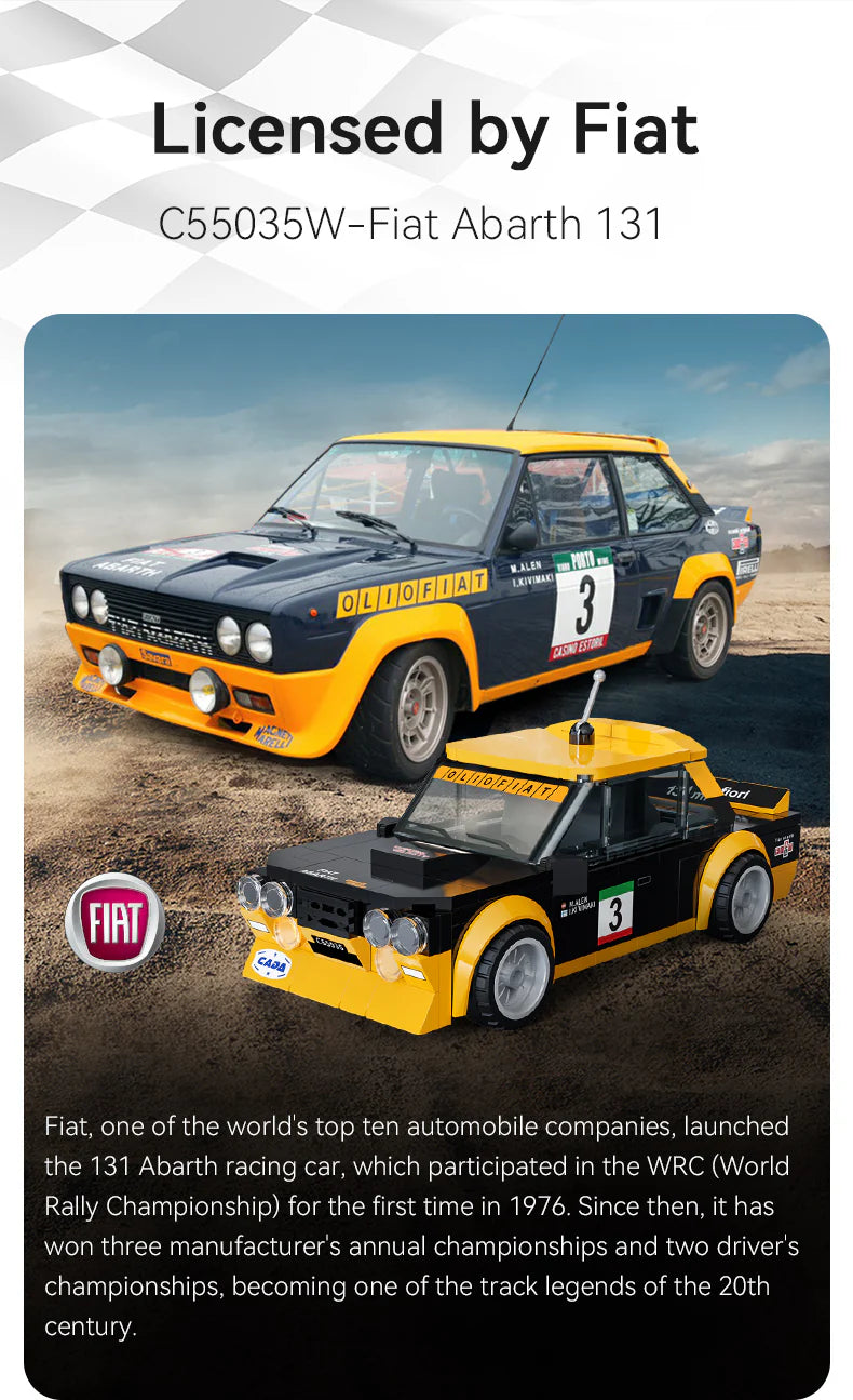 CaDA Fiat Abarth 131 1:24 254 Pieces Brick Model Kit C55035W