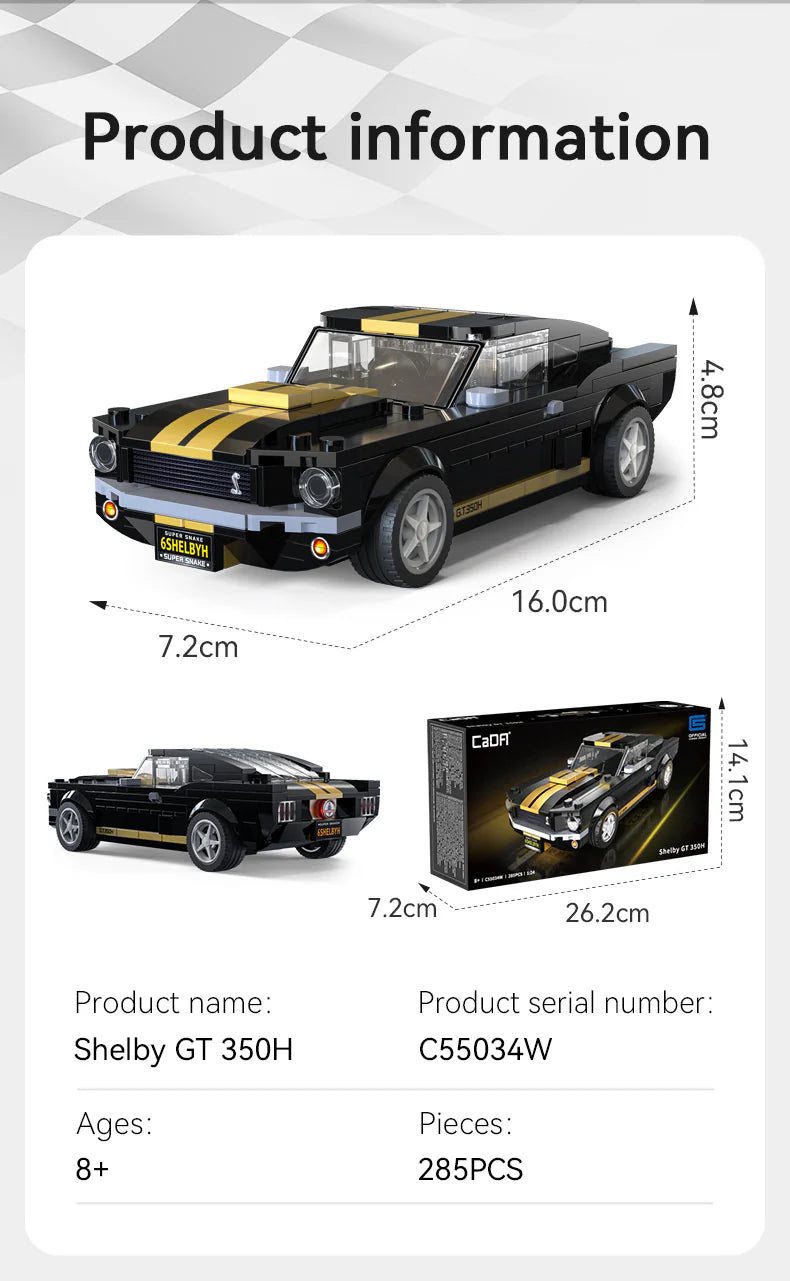 CaDA Ford Shelby Mustang GT 350H 1:24 285 Pieces Brick Model Kit C55034W