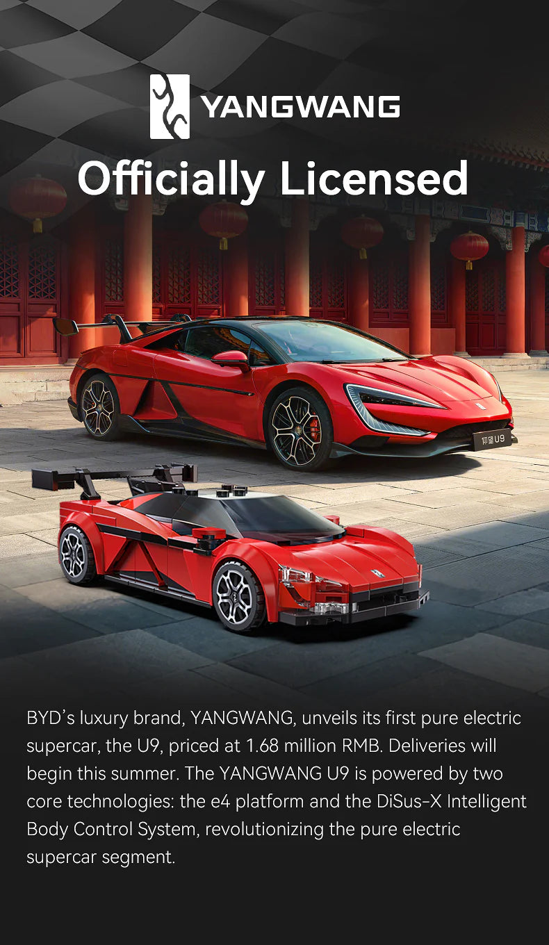 CaDA BYD Yangwang U9 Electric Super Coupé 1:24 291 Pieces Brick Model Kit C55045W