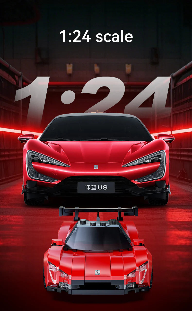CaDA BYD Yangwang U9 Electric Super Coupé 1:24 291 Pieces Brick Model Kit C55045W