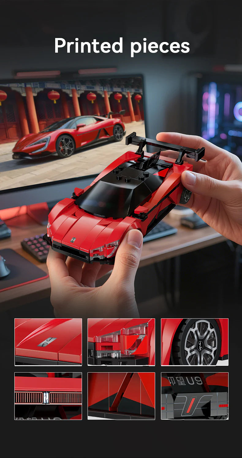 CaDA BYD Yangwang U9 Electric Super Coupé 1:24 291 Pieces Brick Model Kit C55045W