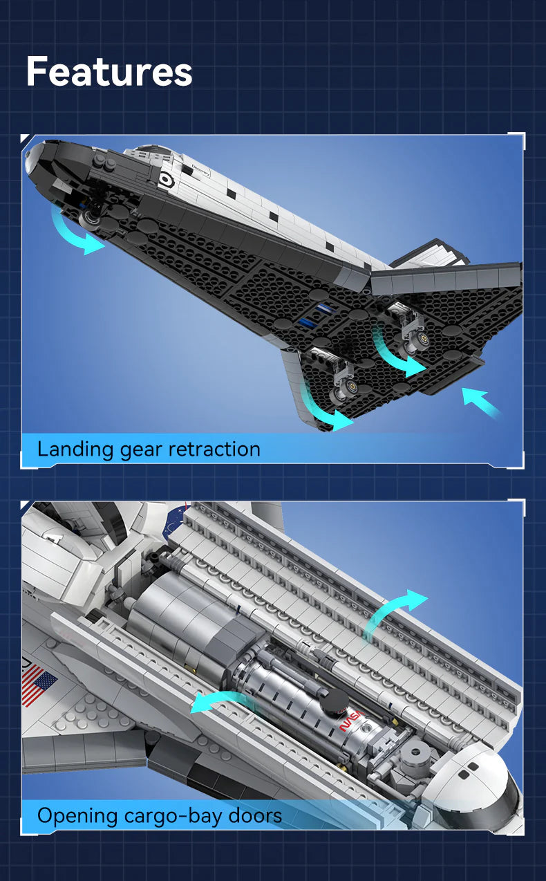 CaDA Master 1:80 NASA Space Shuttle Discovery 1827 Pieces Brick Model Kit C56052W