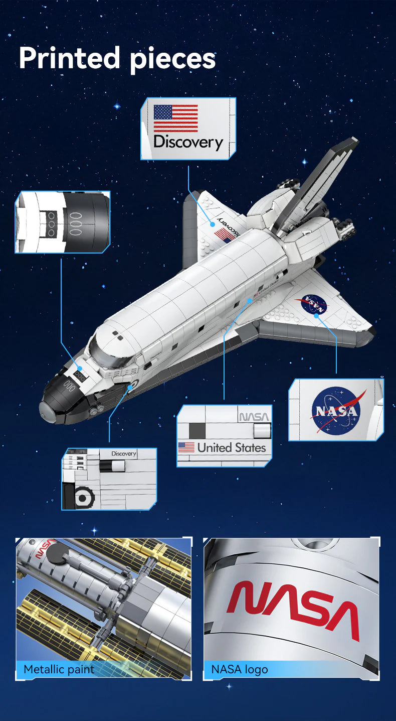 CaDA Master 1:80 NASA Space Shuttle Discovery 1827 Pieces Brick Model Kit C56052W
