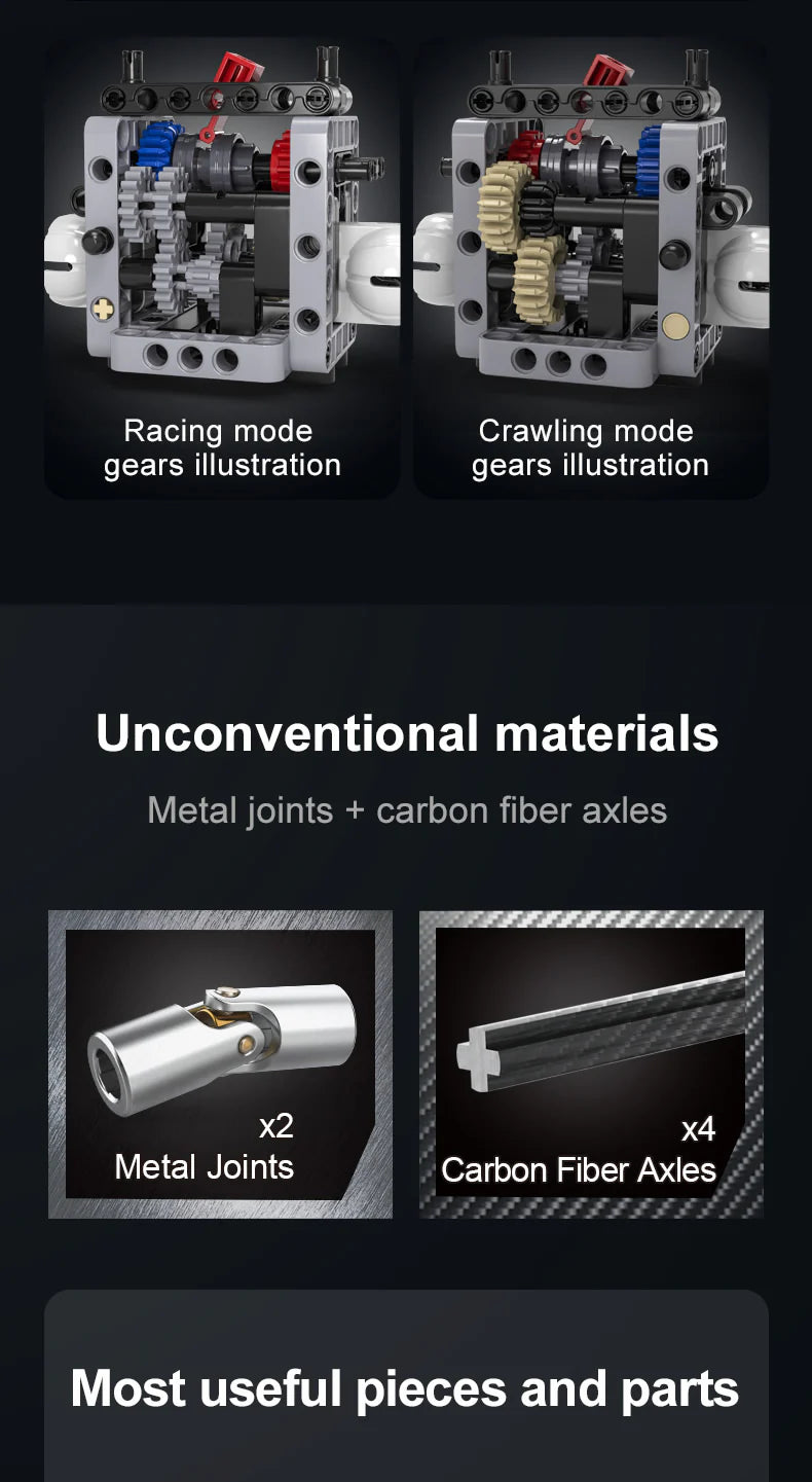 CaDA Monster Climbing Car - RC Control - 1:12 699 Pieces Brick Model Kit C61008W