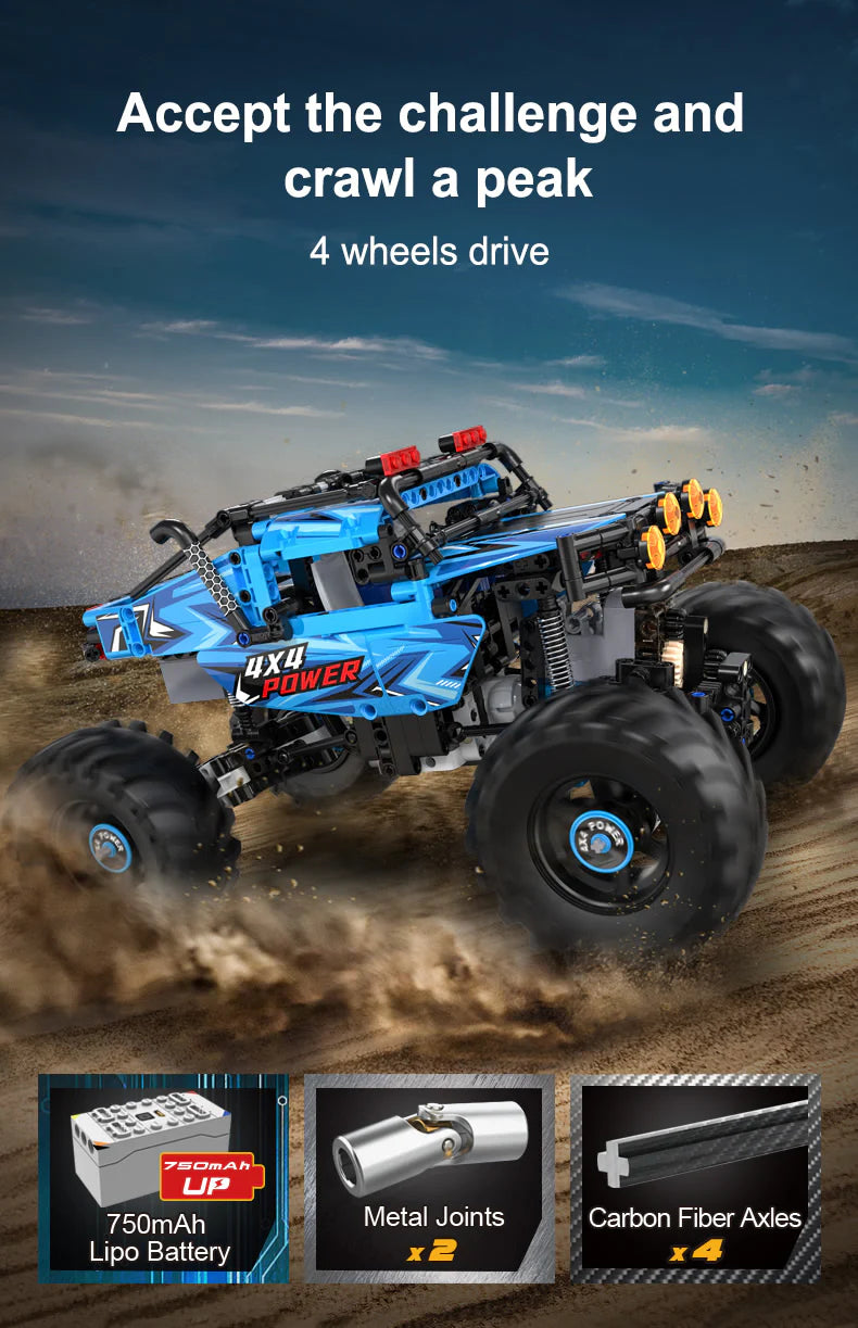 CaDA Monster Climbing Car - RC Control - 1:12 699 Pieces Brick Model Kit C61008W