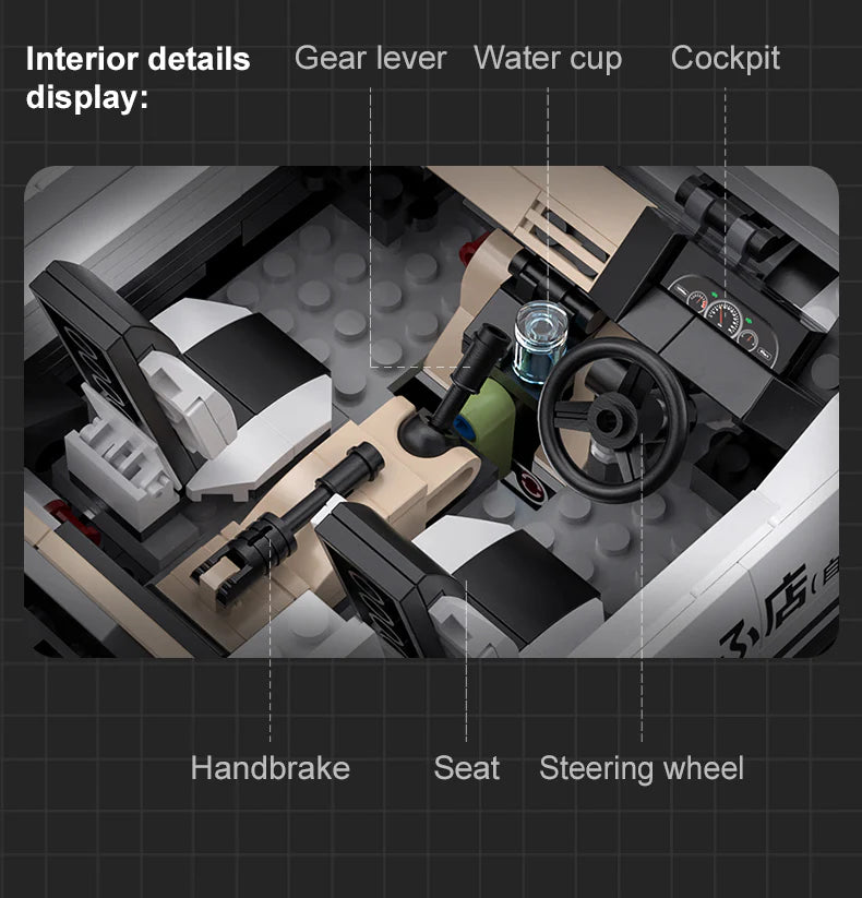 CaDA Initial D 1:12 Toyota AE86 Trueno 1324 Pieces Brick Model Kit C61024W