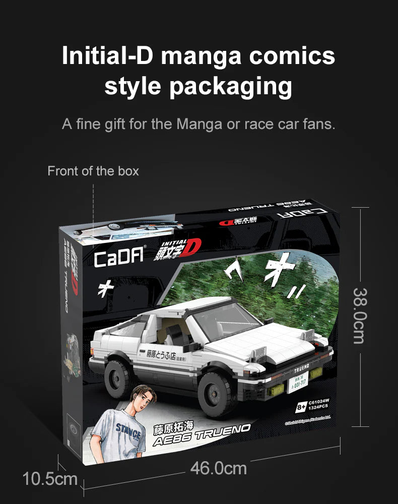 CaDA Initial D 1:12 Toyota AE86 Trueno 1324 Pieces Brick Model Kit C61024W
