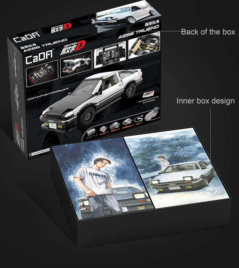 CaDA Initial D 1:12 Toyota AE86 Trueno 1324 Pieces Brick Model Kit C61024W