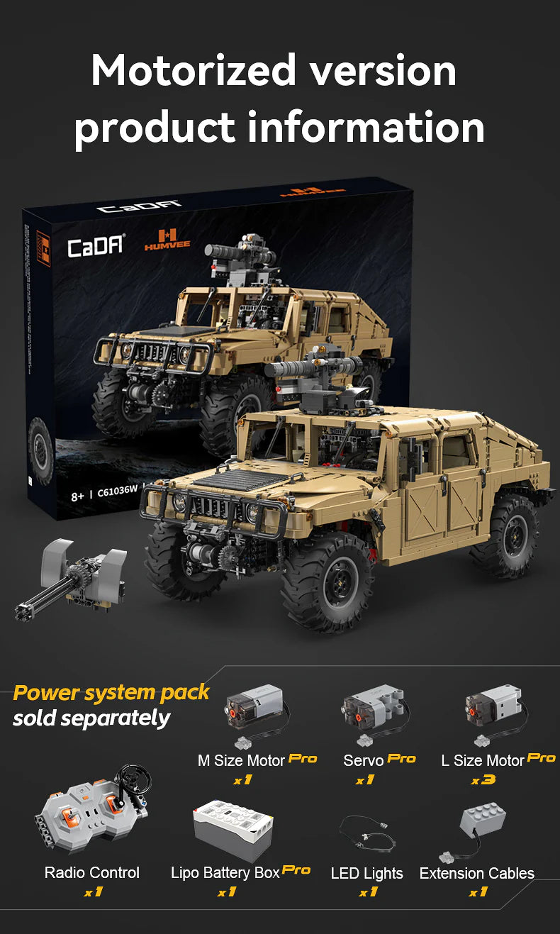 CaDA Humvee 1:8 3935 Pieces Brick Model Kit C61036W
