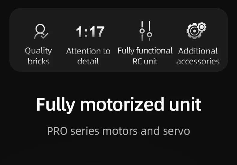 CaDA Master Telehandler Loader - Multi Function RC Control -  1:17 1469 Pieces Brick Model Kit C61051W