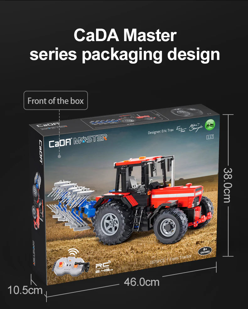 CaDA Master Farm Tractor - Multi Function RC Control - 1:17 1675 Pieces Brick Model Kit C61052W