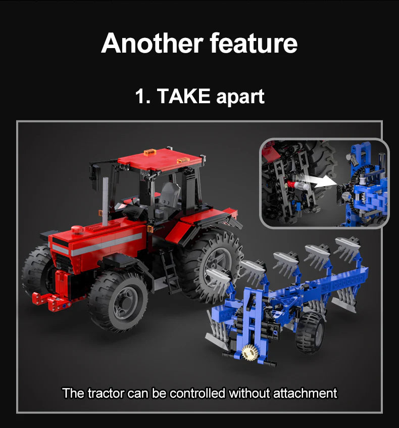 CaDA Master Farm Tractor - Multi Function RC Control - 1:17 1675 Pieces Brick Model Kit C61052W