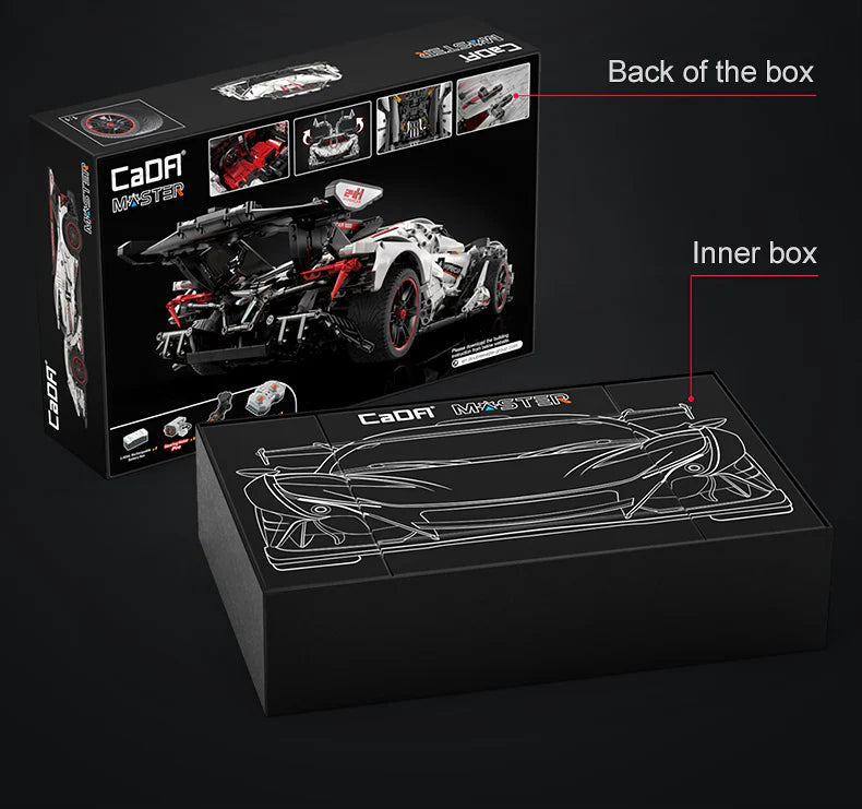 CaDA Master Helios V12 Hypercar - RC Control - 1:8 4449 Pieces Brick Model Kit C61053W