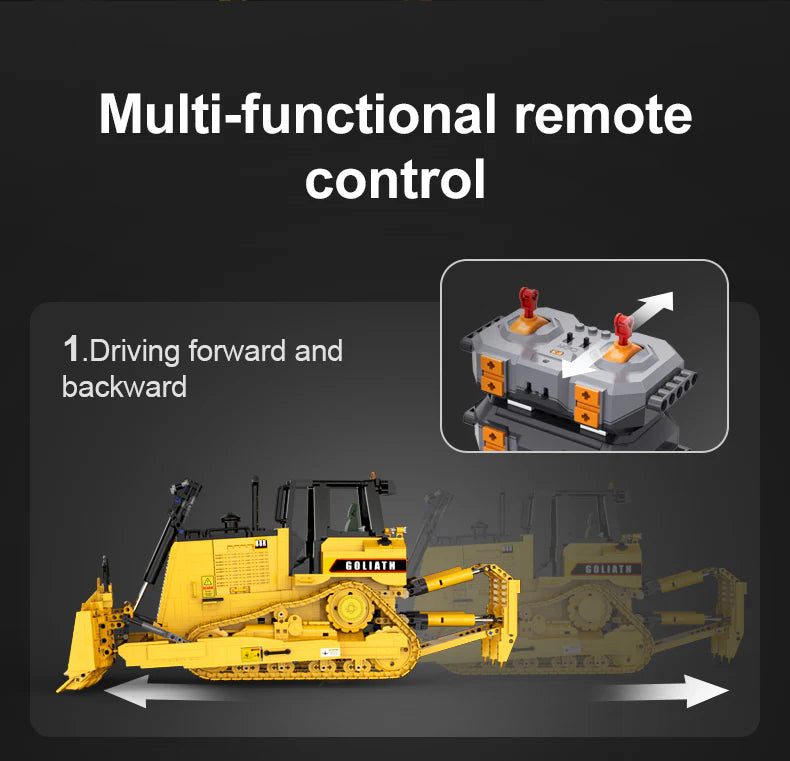 CaDA Master Goliath Heavy Bulldozer - RC Control - 1:16 2826 Pieces Brick Model Kit C61056W