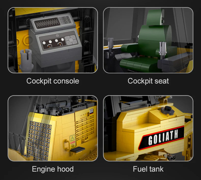 CaDA Master Goliath Heavy Bulldozer - RC Control - 1:16 2826 Pieces Brick Model Kit C61056W