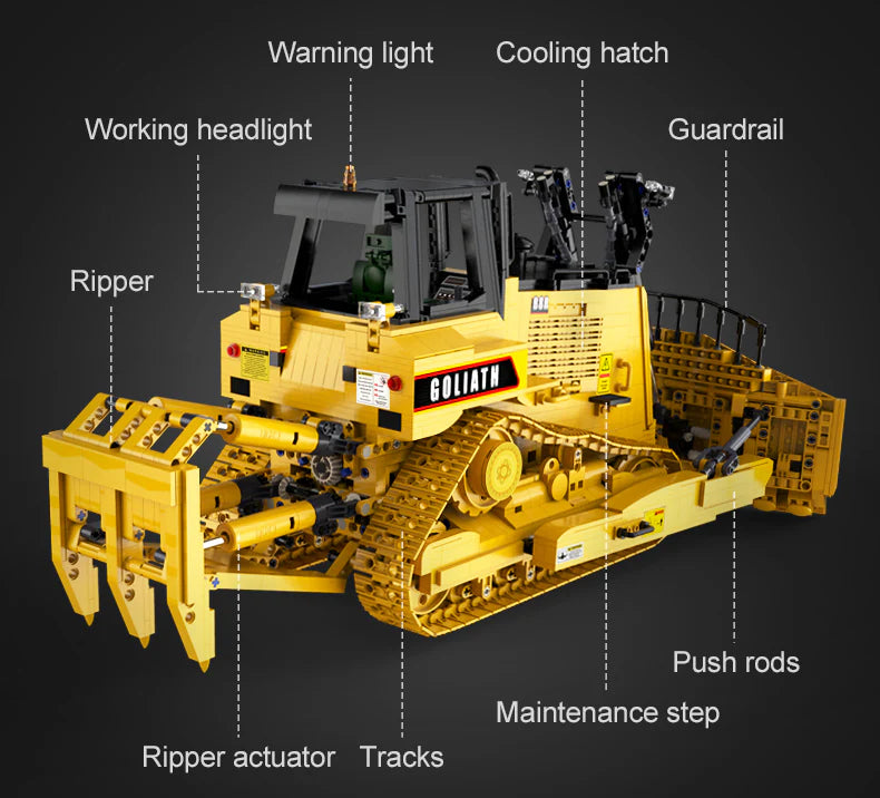 CaDA Master Goliath Heavy Bulldozer - RC Control - 1:16 2826 Pieces Brick Model Kit C61056W