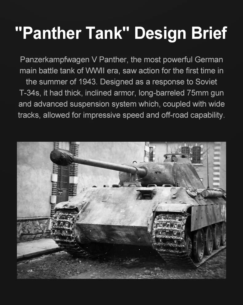 CaDA Master Panther Tank - RC Control - 907 Pieces Brick Model Kit C61073W