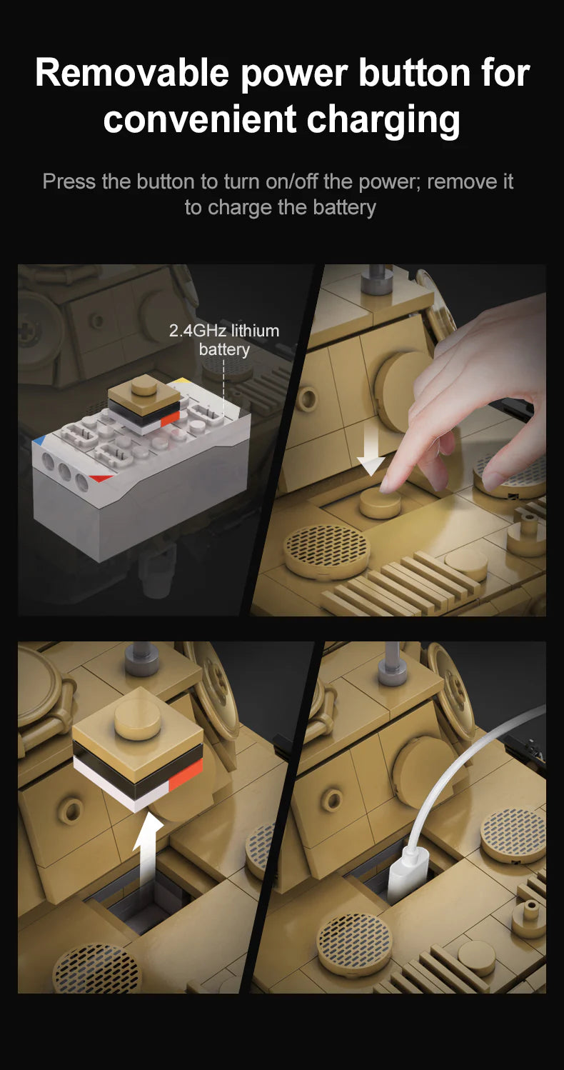 CaDA Master Panther Tank - RC Control - 907 Pieces Brick Model Kit C61073W