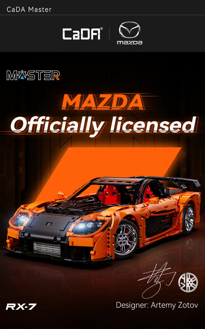 CaDA Master Mazda RX-7 - RC Control - 1:8 3305 Pieces Brick Model Kit C61502W